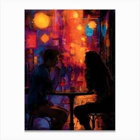 Night At The Bar, Vibrant, Pop Art Canvas Print
