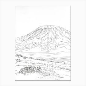 Mount Kilimanjaro Tanzania Line Drawing 5 Canvas Print