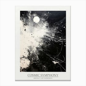 Cosmic Symphony Abstract Black And White 1 Poster Canvas Print