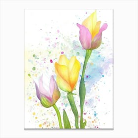 Watercolor Irises Canvas Print