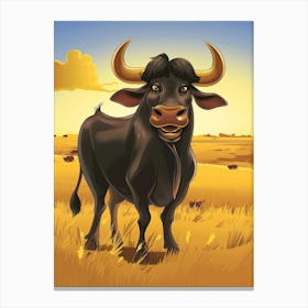 Illustration Of A Bull Canvas Print