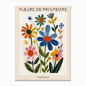 Spring Floral French Poster  Cineraria 3 Canvas Print