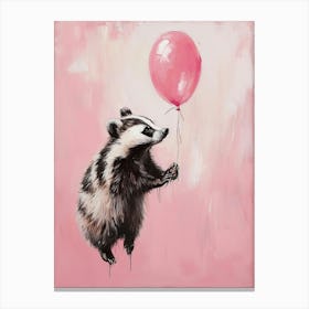 Cute Badger 3 With Balloon Canvas Print