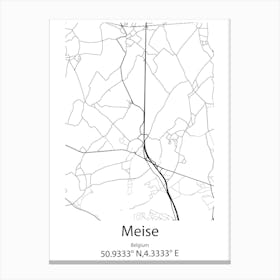 Meise,Belgium Minimalist Map Canvas Print