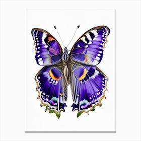 Purple Emperor Butterfly Decoupage 4 Canvas Print