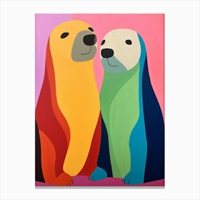 Colourful Kids Animal Art Sea Lion 2 Canvas Print