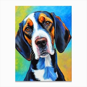 Bluetick Coonhound Fauvist Style dog Canvas Print