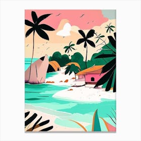 Pulau Redang Malaysia Muted Pastel Tropical Destination Canvas Print