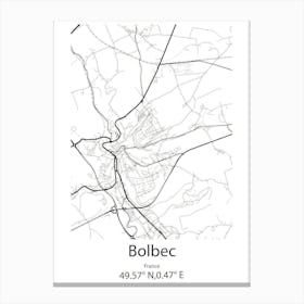 Bolbec,France Minimalist Map Canvas Print