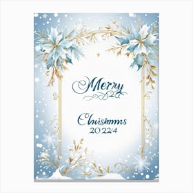 A Tasteful Composition Of Calligraphy Featuring The Text Merry Christmas 2024 Expertly Written In (4) Canvas Print