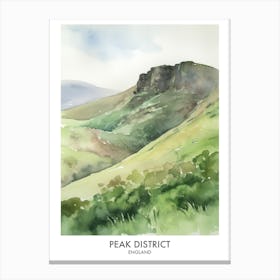 Peak District 4 Watercolour Travel Poster Canvas Print