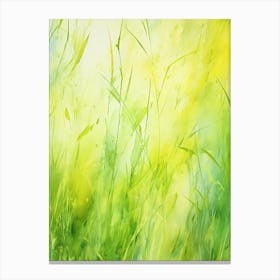 Watercolor Of Green Grass Canvas Print