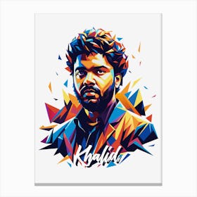 Khalid 01 Portrait Music Icon Style WPAP Pop Art Canvas Print