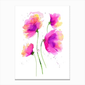 Abstract Poppies Pink I Canvas Print