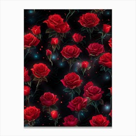 Red Roses Seamless Pattern Canvas Print