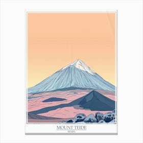 Mount Teide Spain Color Line Drawing 2 Poster Canvas Print