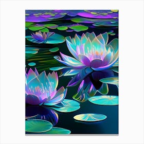 Water Lilies, Waterscape Holographic 1 Canvas Print