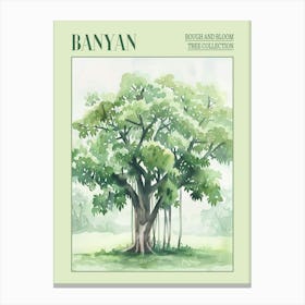 Banyan Tree Atmospheric Watercolour Painting 2 Poster Canvas Print