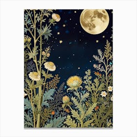 Nature And Moon Style William Morris 10 Canvas Print