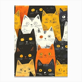 Perfectly Repeatable Artwork With Cute Cat Faces 68 Canvas Print