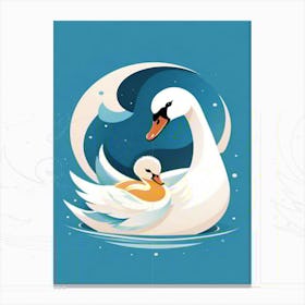 Swan And Baby Canvas Print