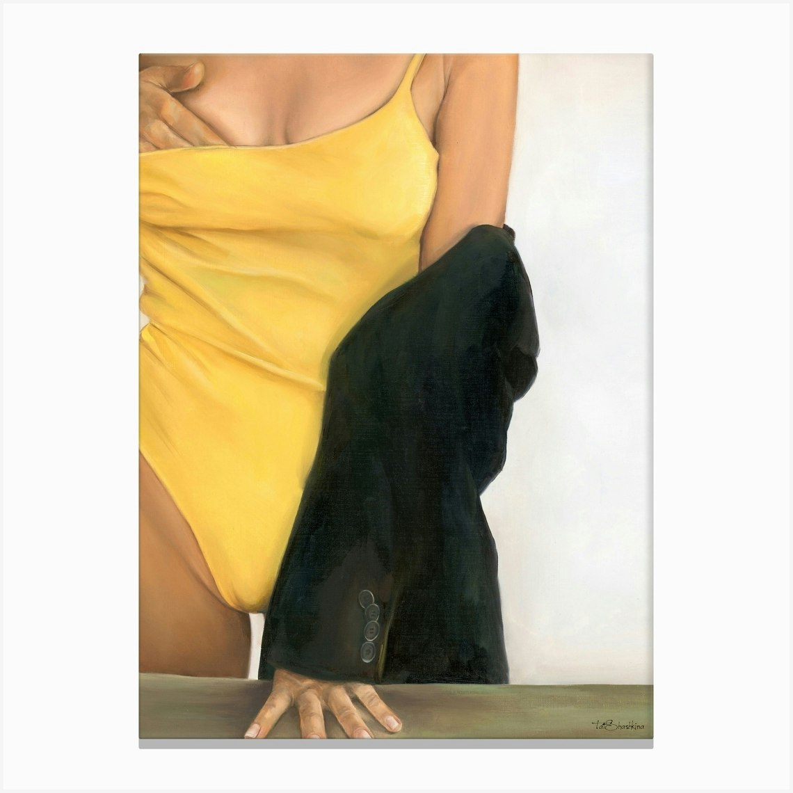 Yellow Swimsuit 3 Canvas Print by Tasha Tone
