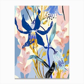 Colourful Flower Illustration Bluebell 1 Canvas Print