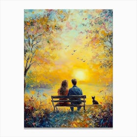 Couple At Sunset Canvas Print