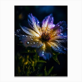 Raindrops On A Flower 2 Canvas Print