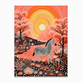 Pattern Zebra In The Wild With The Sun 3 Canvas Print