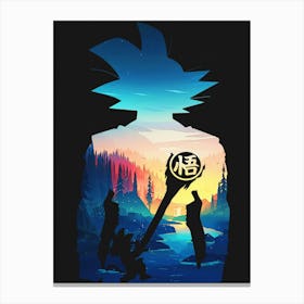 Anime Negative Space ― Focus Kame Hame Canvas Print