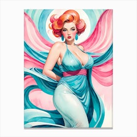 Portrait Of A Curvy Woman Wearing A Sexy Costume (1) Canvas Print