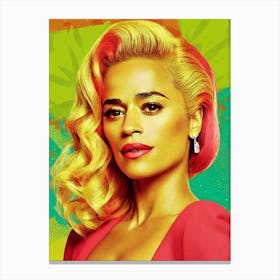 Paula Patton Colourful Pop Movies Art Movies Canvas Print