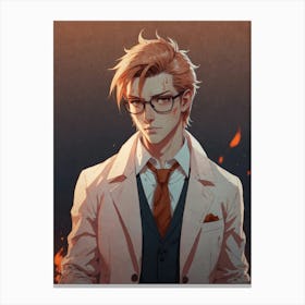 Anime Man With Glasses Canvas Print