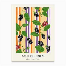 Marche Aux Fruits Mulberries Fruit Summer Illustration 2 Canvas Print