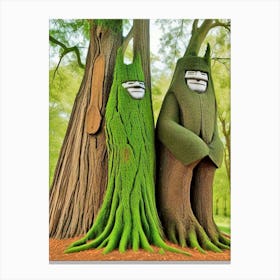 Two Trees In The Forest 1 Canvas Print