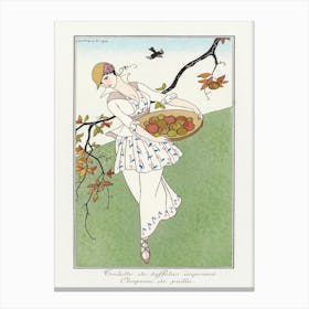 Costumes Parisiens Toilettes De Taffetas (1914), George Barbier Canvas Print