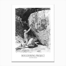 Bouldering Project Austin Texas Black And White Drawing 2 Poster Canvas Print