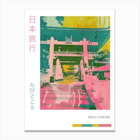 Meiji Shrine In Tokyo Duotone Silkscreen 2 Poster Canvas Print