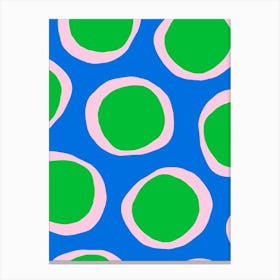 Green And Pink Circles Canvas Print