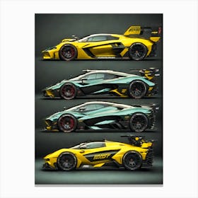 Four Supercars Canvas Print