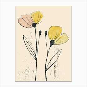 Dгјsseldorf Flower Market Boho Minimalist Style Canvas Print