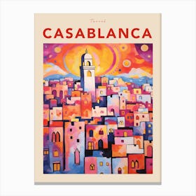 Casablanca Morocco Fauvist Travel Poster Canvas Print