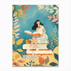 Girl Reading A Book 1 Canvas Print