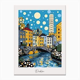 Poster Of Dublin, Illustration In The Style Of Pop Art 2 Canvas Print