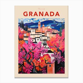Granada Spain 5 Fauvist Travel Poster Canvas Print