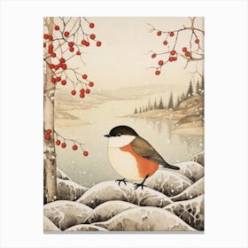 Bird Illustration Dipper 2 Canvas Print