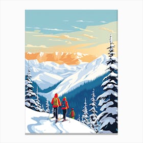 Whistler Blackcomb   British Columbia Canada, Ski Resort Illustration 3 Canvas Print