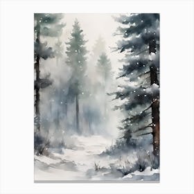 Foggy Winter Forest Canvas Print