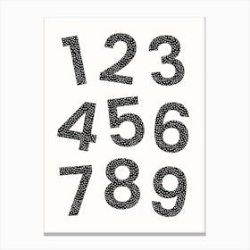 Dotty Numbers Canvas Print